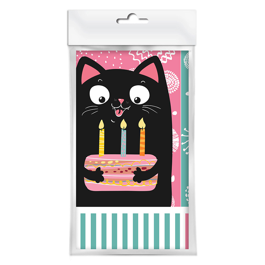 Изображение товара Одноразовая скатерть Кошки 120х180 см полиэтилен яркий принт