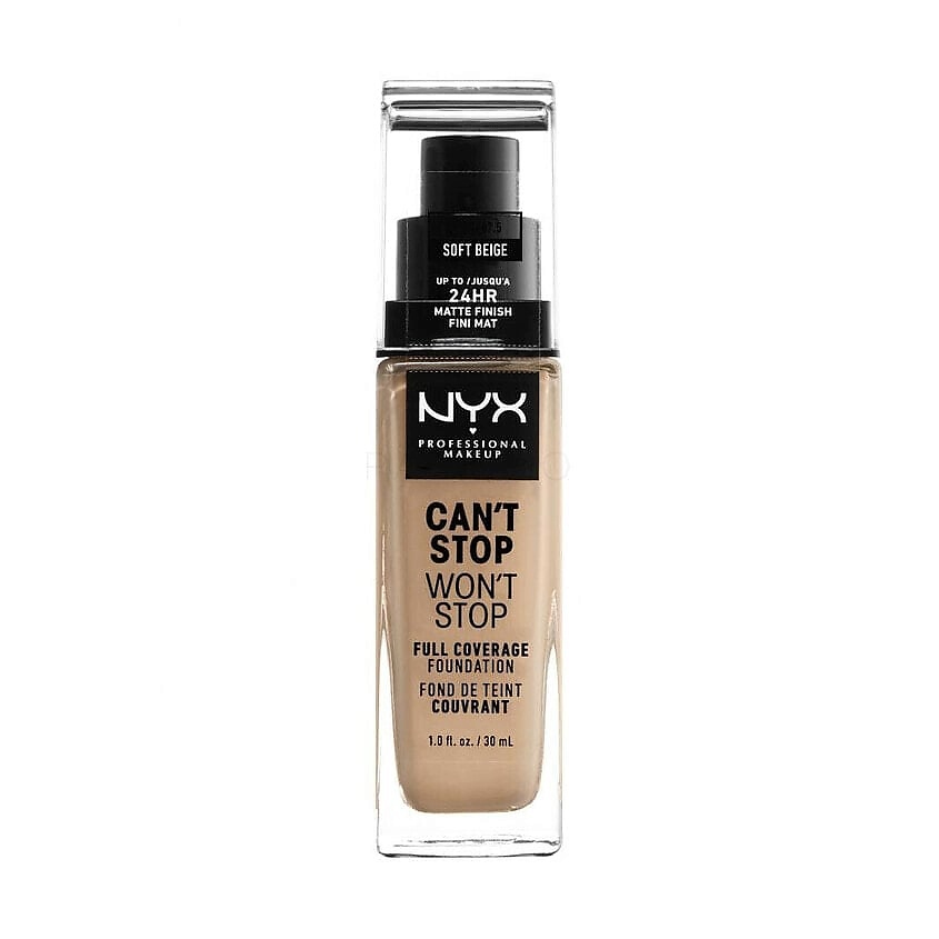 Изображение товара NYX PROFESSIONAL MAKEUP Стойкий тональный крем Can't Stop Won't Stop, Soft Beige