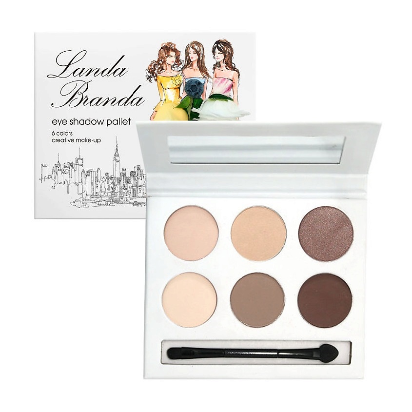 Изображение товара LANDA BRANDA Палетка теней для глаз 6 тонов Rose nude, № 53 Rose nude 12 гр