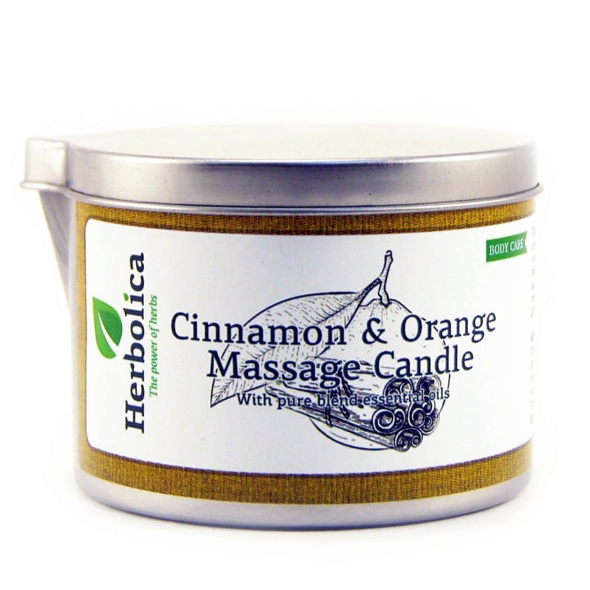 Изображение товара Массажная свеча HERBOLICA Апельсин и корица 150 мл натуральный уход и расслабление