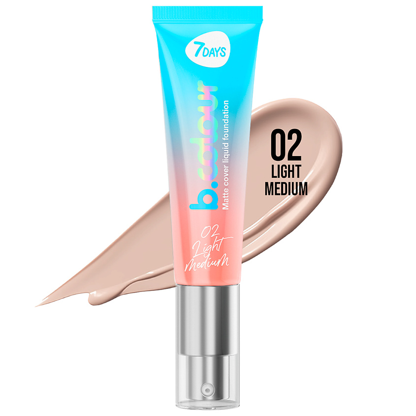 Изображение товара 7DAYS B.COLOUR Тональный крем матирующий для лица LIGHT MEDIUM
