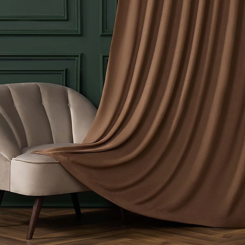 Изображение товара ARYA HOME COLLECTION Портьера с подхватом Tuval, Молочный шоколад