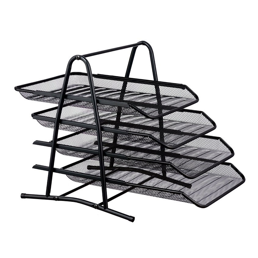 Изображение товара Органайзер для бумаг и документов А4 черный PARCHMENT 4 секции