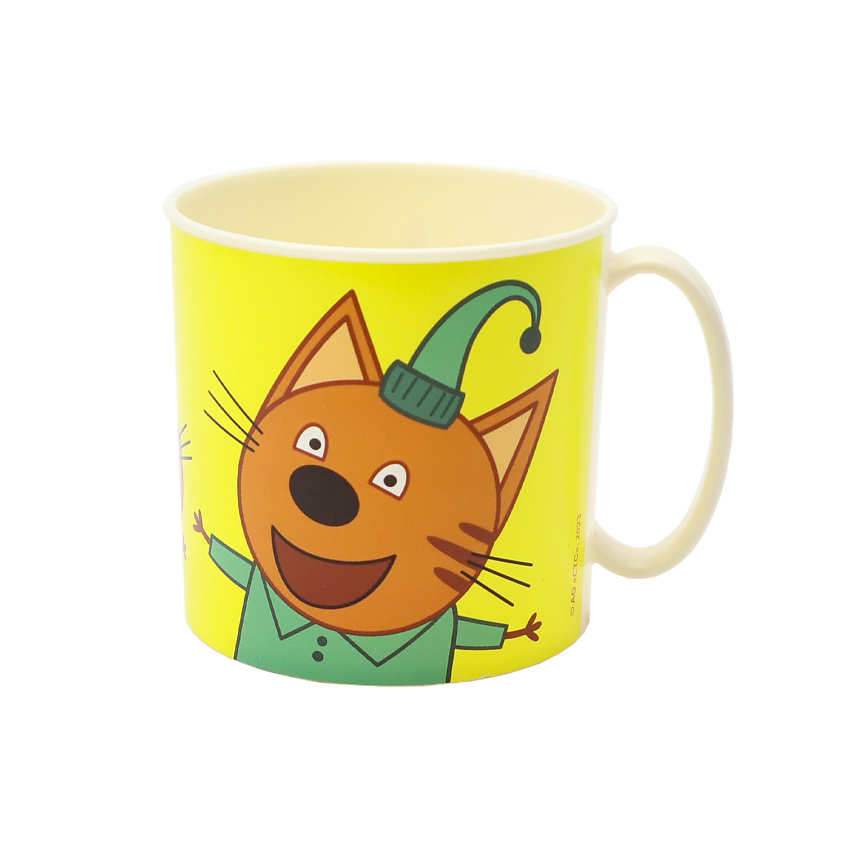 Изображение товара Детская пластиковая кружка Три Кота Желтая 280 мл для горячих и холодных напитков