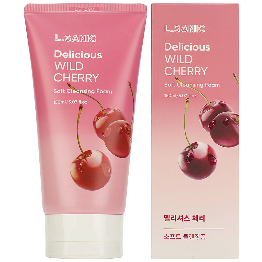 Изображение товара LSANIC Пенка для умывания Очищающая с экстрактом дикой вишни Delicious Wild Cherry Soft Cleansing Foam, 150 мл
