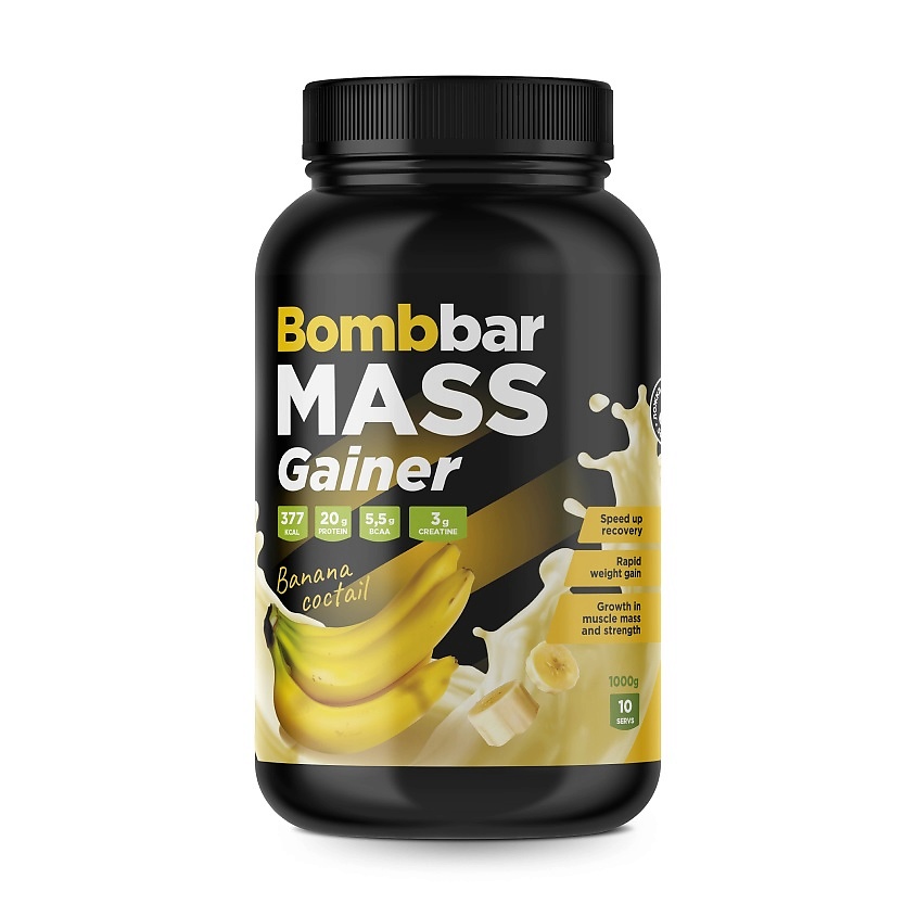 Изображение товара BOMBBAR Коктейль Гейнер "Банановый коктейль", 1000 г