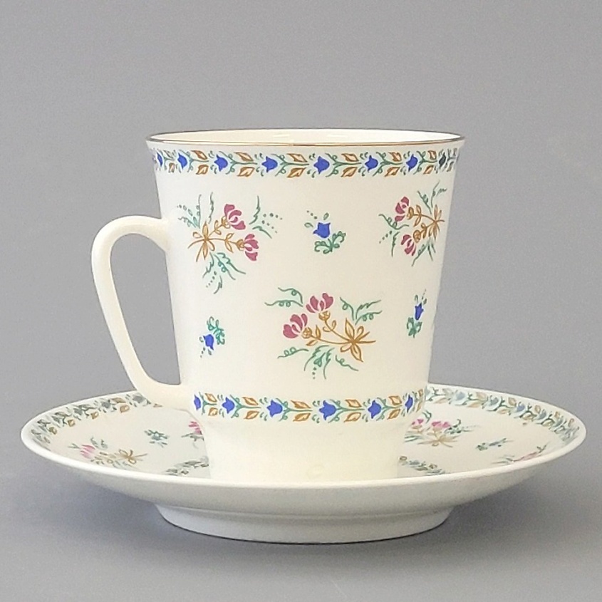 Изображение товара ИМПЕРАТОРСКИЙ ФАРФОРОВЫЙ ЗАВОД Чашка с блюдцем кофейная "Голубые колокольчики", 1 шт.