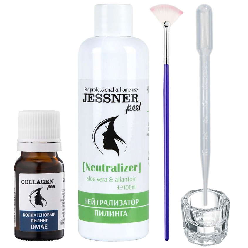 Изображение товара TREND COSMETICS Набор "4в1": коллагеновый пилинг DMAE, нейтрализатор, кисть и стакан, 110мл