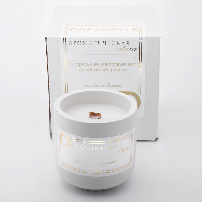 Изображение товара ДREAMELLE Ароматическая свеча Табак и вишня натуральный кокосовый воск 150 мл