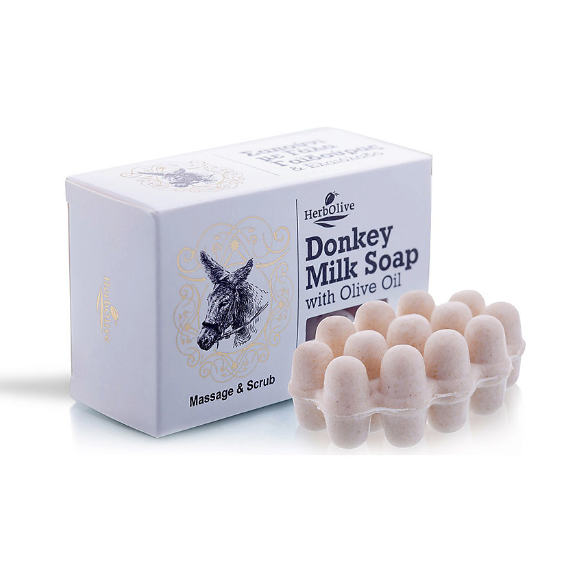Изображение товара Массажное мыло для пилинга с молочком ослицы против целлюлита 100 г HERBOLIVE