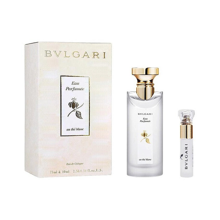 Изображение товара BVLGARI Набор Eau Parfumee au The Blanc: Одеколон + Миниатюра, 75 мл + 10 мл