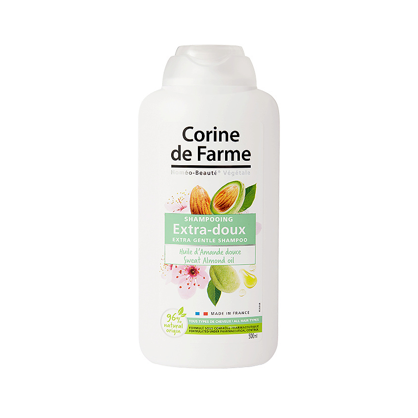 Изображение товара CORINE DE FARME Шампунь мягкий с Маслом Миндаля Shampoo Extra Gentle Sweet Almond Oil, 500 мл
