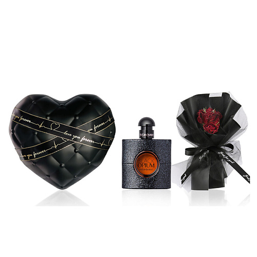 

YVES SAINT LAURENT Парфюмерный набор Black Opium + Букет+Коробка, Парфюмерный набор Black Opium + Букет+Коробка