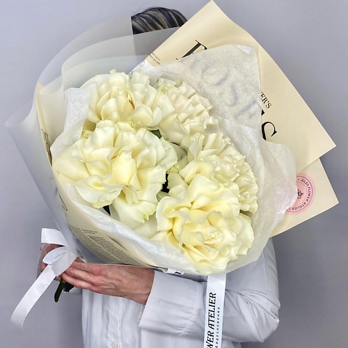 

JULES FLOWER ATELIER «Paradise» букет с белыми французскими розами Мондиаль, «Paradise» букет с белыми французскими розами Мондиаль