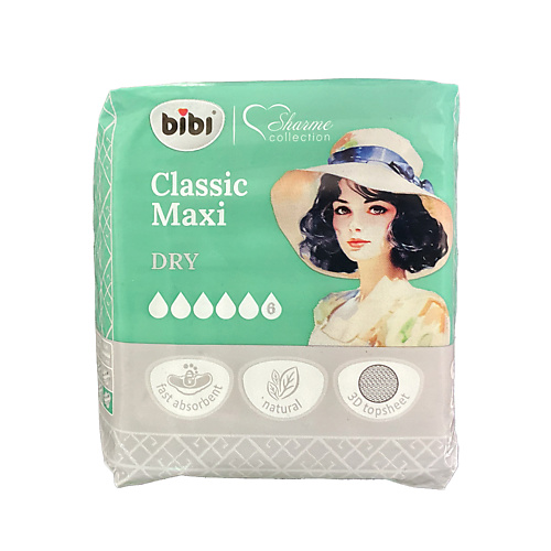 

BIBI Прокладки для критических дней Classic Maxi Dry 10.0, Прокладки для критических дней Classic Maxi Dry