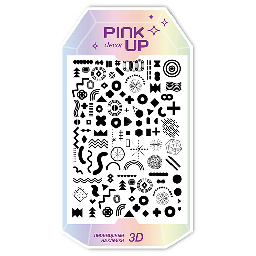 

PINK UP Наклейки для ногтей переводные DECOR 3D, Наклейки для ногтей переводные DECOR 3D