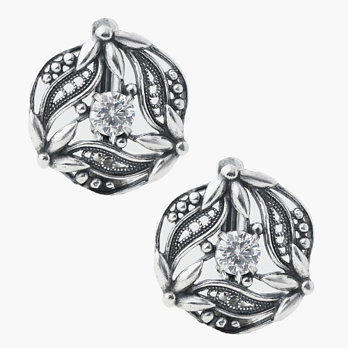 

SHINE & BEAUTY Серьги с фианитами покрытые серебром, Серьги с фианитами покрытые серебром