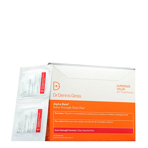 

DR DENNIS GROSS Салфетки для лица Alpha Beta Extra Strength Daily Peel, Салфетки для лица Alpha Beta Extra Strength Daily Peel