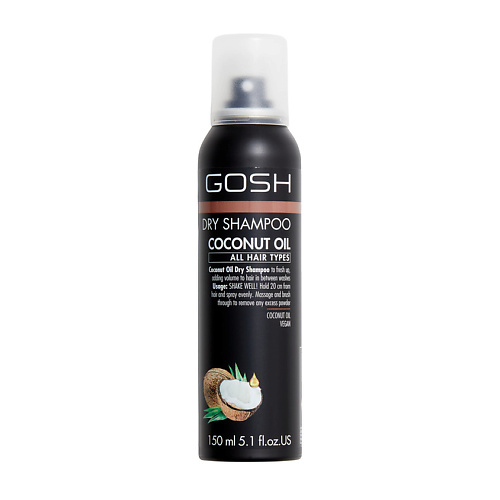 

GOSH Сухой шампунь для волос с кокосовым маслом Coconut Oil, Сухой шампунь для волос с кокосовым маслом Coconut Oil