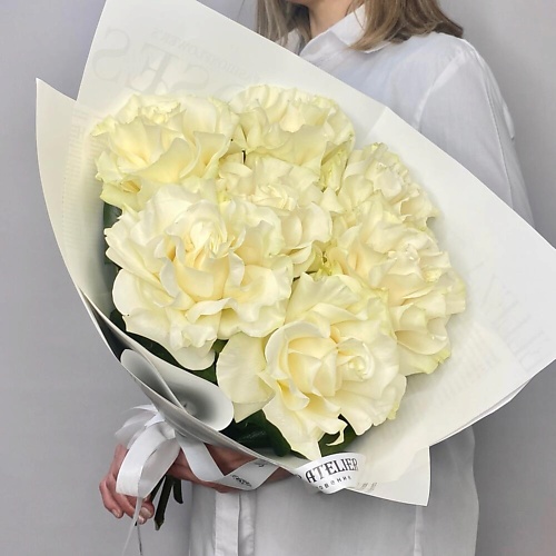 

JULES FLOWER ATELIER «Polaris» букет из французских белых роз Мондиаль, «Polaris» букет из французских белых роз Мондиаль
