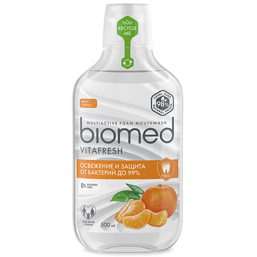 

BIOMED Комплексный пенный ополаскиватель для полости рта Vitafresh, Комплексный пенный ополаскиватель для полости рта Vitafresh