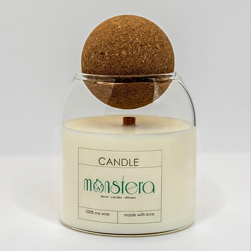 

MONSTERA DECOR CANDLES DIFFUSERS Ароматическая свеча из соевого воска, аромат Табак, Ваниль и Специи, Ароматическая свеча из соевого воска, аромат Табак, Ваниль и Специи