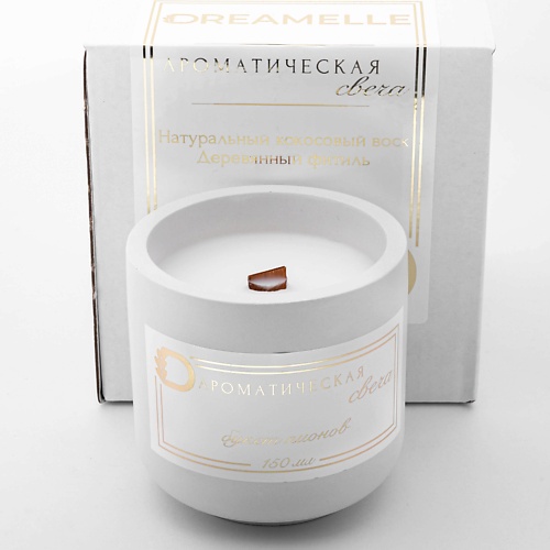 DREAMELLE Свеча ароматическая в гипсовом стакане