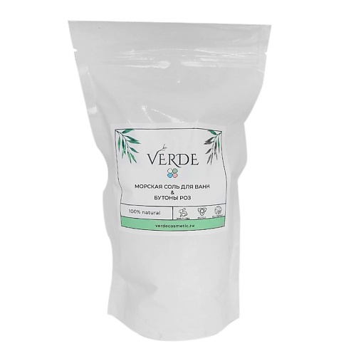 

VERDECOSMETIC Морская натуральная соль для ванны с цветами розы, очищает кожу, для омоложения 800.0, Морская натуральная соль для ванны с цветами розы, очищает кожу, для омоложения