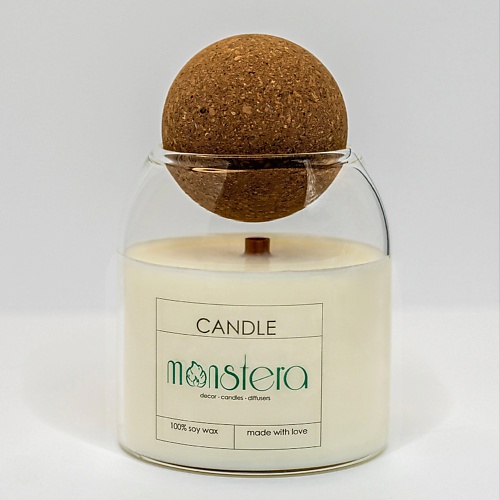 

MONSTERA DECOR CANDLES DIFFUSERS Ароматическая свеча из соевого воска, аромат День в СПА, Ароматическая свеча из соевого воска, аромат День в СПА