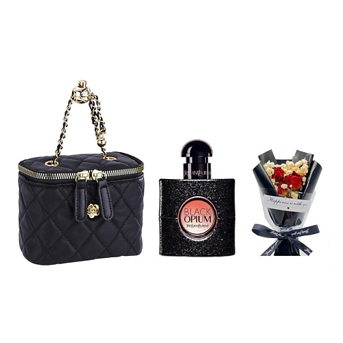 

YVES SAINT LAURENT Парфюмерный набор Black Opium +Букет+Сумка 30, Парфюмерный набор Black Opium +Букет+Сумка