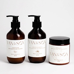 Шампунь, кондиционер и маска для интенсивного восстановления и питания волос