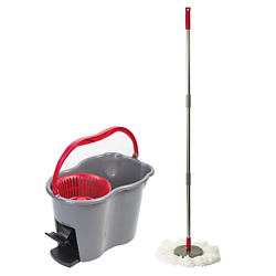 Набор для уборки, ведро 14л/7л с отжимом, швабра с круглой насадкой