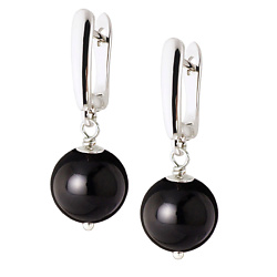 Серьги из натурального агата Forever Black