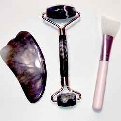 Набор для гуаша  ролик + лапка + кисть в подарочной упаковке Аметист