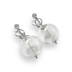 Сережки клипсы женские с бусиной