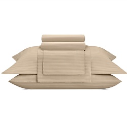 Постельное белье Vip из Страйп Сатина 1.5 Сп. 160x220 Бежевый