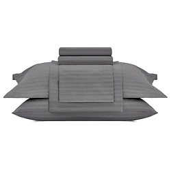 Постельное белье Vip из Страйп Сатина 1.5 Сп. 160x220 Серый