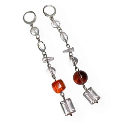 Длинные висячие серьги хрусталь муранское стекло