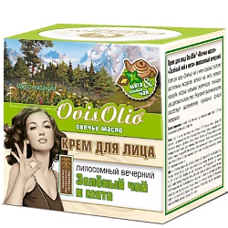 Крем для лица липосомный вечерний Зеленый чай и мята Овечье Масло