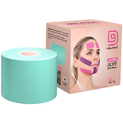Кинезио тейп для лица Super Soft Tape для чувствительной кожи, мятный