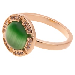Кольцо с зеленым кошачьим глазом "Луна"