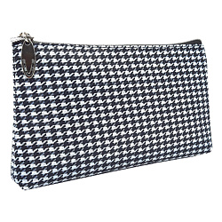 Косметичка женская маленькая плоская из ткани "Гусиная лапка"