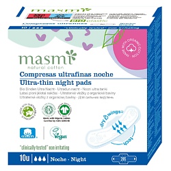 Ультратонкие ночные гигиенические прокладки с крылышками из орг. хлопка  в инд. Упаковке