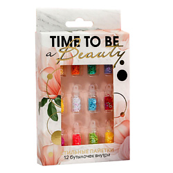 Набор пайеток для декора ногтей Time to be beauty, 12 цветов