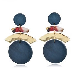 Серьги висячие из дерева Африка