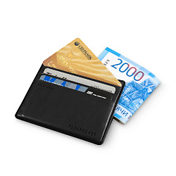 Чехол из экокожи для шести пластиковых карт и отделением для купюр