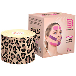 Кинезио тейп для лица Super Soft Tape для чувствительной кожи, леопард