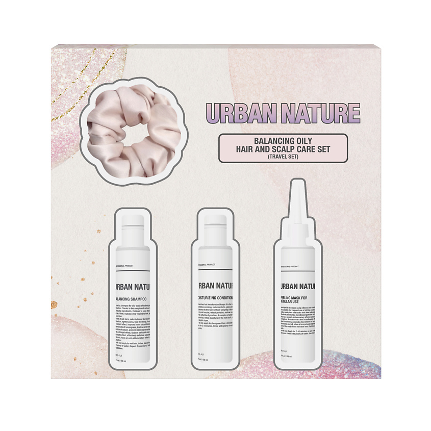 URBAN NATURE Мини-набор балансирующий для жирной кожи головы и волос ...