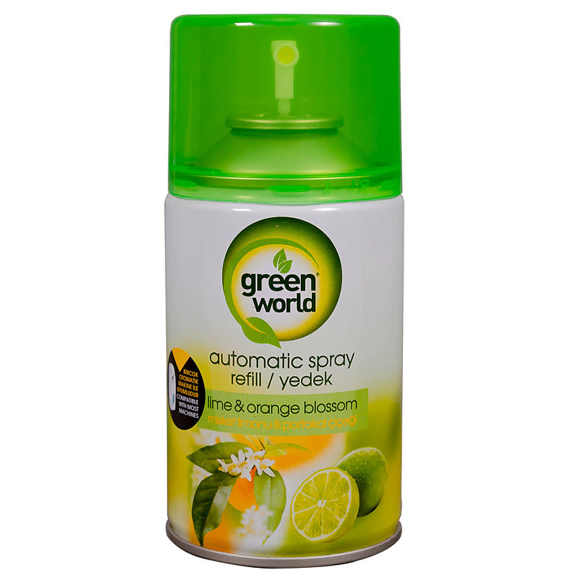 GREEN WORLD Освежитель воздуха (сменный баллон) Lime&Orange Blossom ...