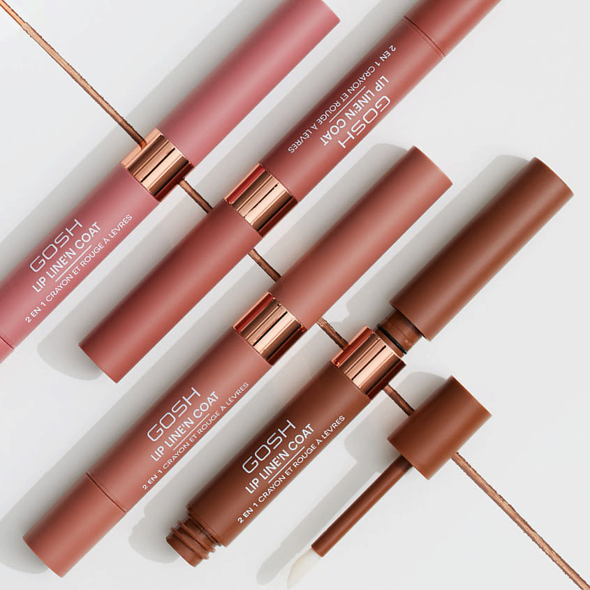 фото Gosh средство для губ 2 в 1: карандаш и матовый финиш lip line'n coat